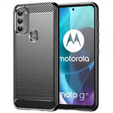 Motorola Moto G71 5G Cover Børstet Kulfibertekstur Sort