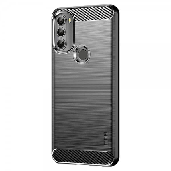 Mofi Motorola Moto G71 5G Cover Børstet Kulfibertekstur Sort