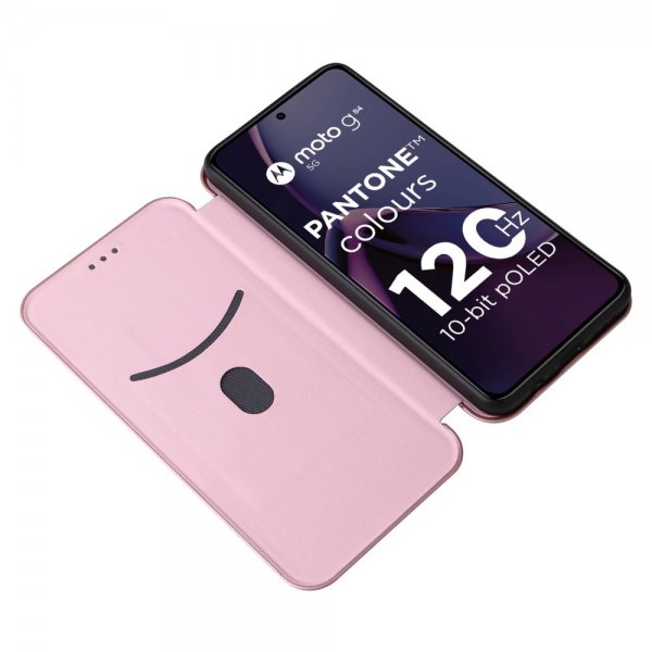 Motorola Moto G84 Cover Kulfibertekstur Rosaguld