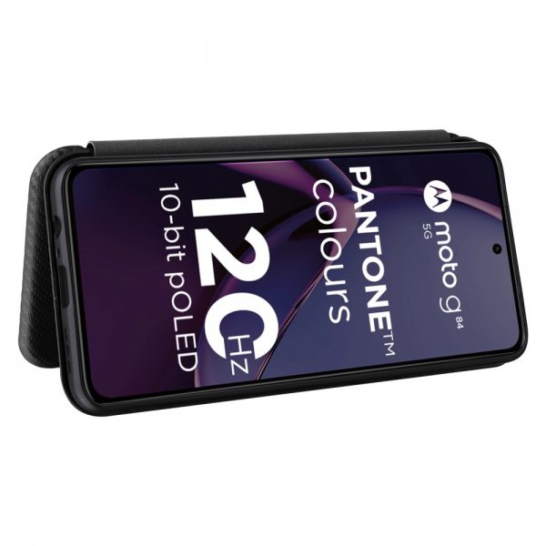 Motorola Moto G84 Cover Kulfibertekstur Sort