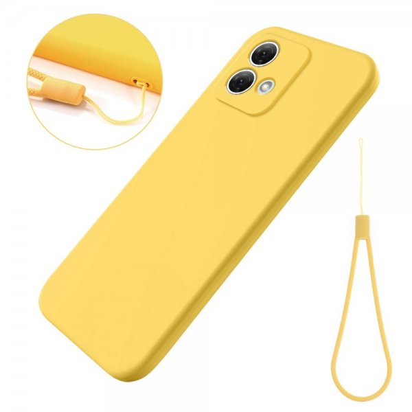 Motorola Moto G84 Cover med Rem Silikone Gul