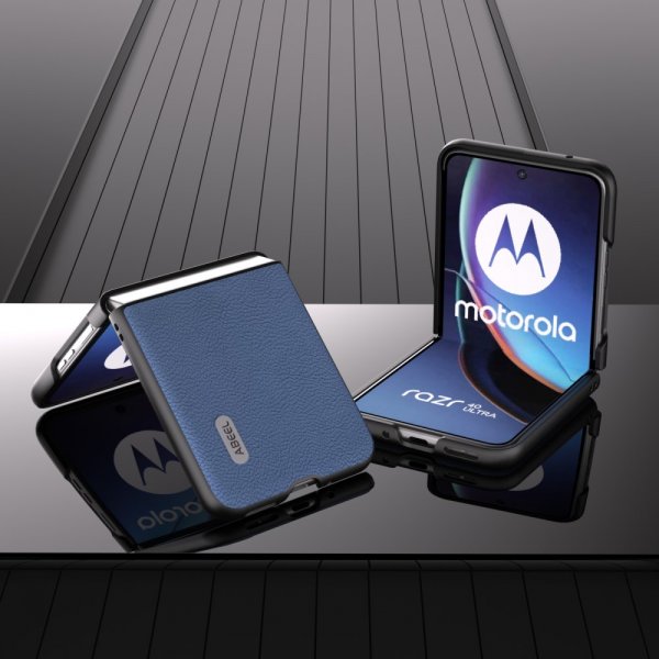 ABEEL Motorola Razr 40 Ultra Etui Ægte Læder Blå