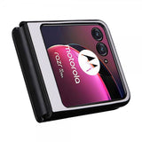 Motorola Razr 40 Ultra Cover Kulfibermønster Hvid