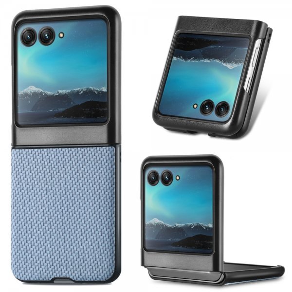 Motorola Razr 40 Ultra Cover Kulfibertekstur Blå