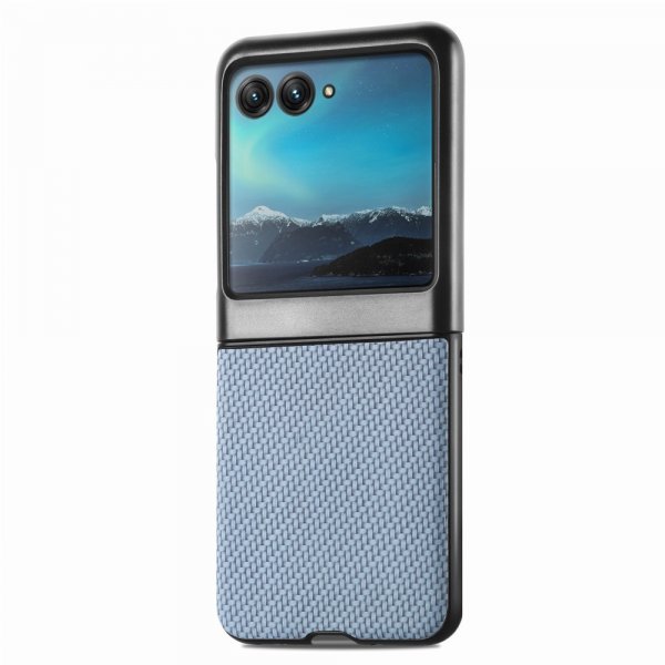Motorola Razr 40 Ultra Cover Kulfibertekstur Blå