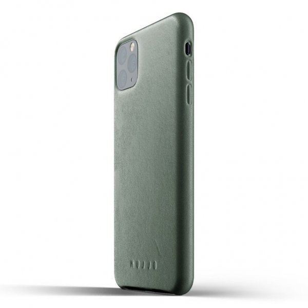 Mujjo iPhone 11 Pro Max Cover Full Leather Case Slate Green