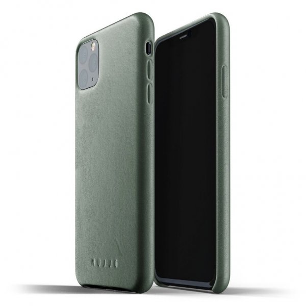 Mujjo iPhone 11 Pro Max Cover Full Leather Case Slate Green