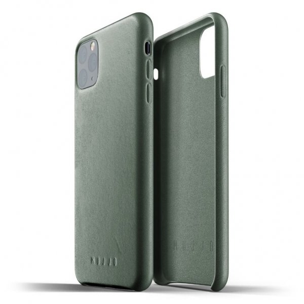 Mujjo iPhone 11 Pro Max Cover Full Leather Case Slate Green