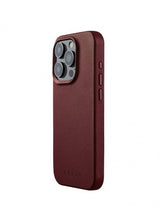 Mujjo iPhone 15 Pro Cover Full Leather Case MagSafe Burgundy