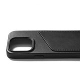 Mujjo iPhone 15 Pro Cover Full Leather Wallet Case MagSafe Sort