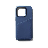 Mujjo iPhone 15 Pro Cover Full Leather Wallet Case MagSafe Monaco Blue