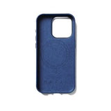 Mujjo iPhone 15 Pro Cover Full Leather Wallet Case MagSafe Monaco Blue