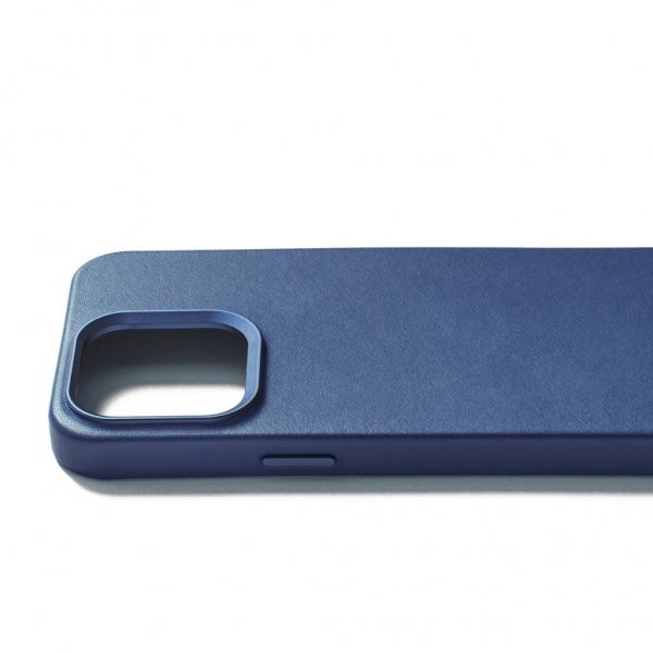 Mujjo iPhone 15 Pro Max Cover i fuldnarvet læder med MagSafe Monaco Blue