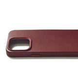 Mujjo iPhone 15 Pro Max Cover Full Leather Case MagSafe Burgundy