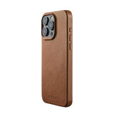 Mujjo iPhone 15 Pro Max Cover i fuldnarvet læder med MagSafe Dark Tan