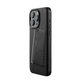 Mujjo iPhone 15 Pro Max Cover i fuldnarvet læder med kortholder MagSafe Sort