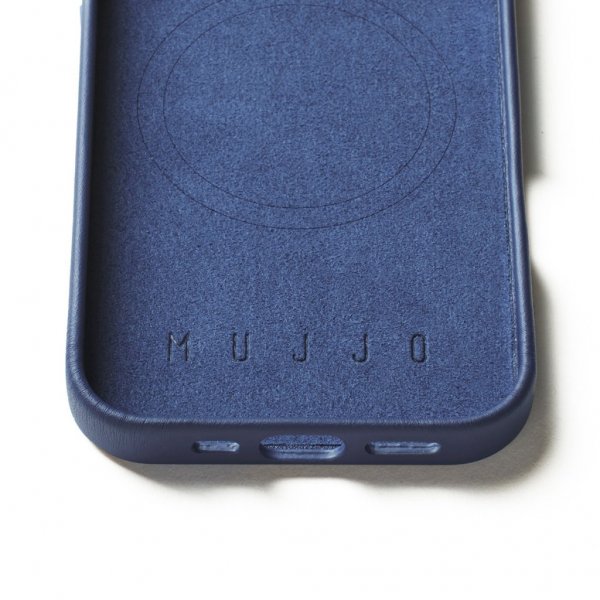 Mujjo iPhone 16 Pro Cover i Fuld Læder Monaco Blue