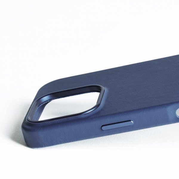 Mujjo iPhone 16 Pro Cover i Fuld Læder Monaco Blue