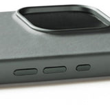 Mujjo iPhone 16 Pro Cover Full Leather Case Green Smoke