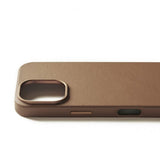Mujjo iPhone 16 Pro Cover i Fuld Læder Dark Tan