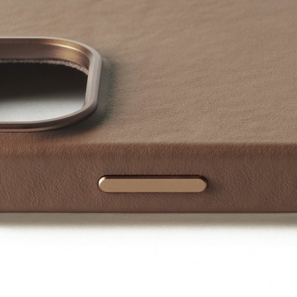 Mujjo iPhone 16 Pro Cover i Fuld Læder Dark Tan