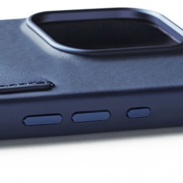 Mujjo iPhone 16 Pro Cover Full Læder Wallet Case Monaco Blue