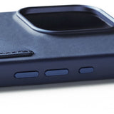 Mujjo iPhone 16 Pro Cover Full Læder Wallet Case Monaco Blue