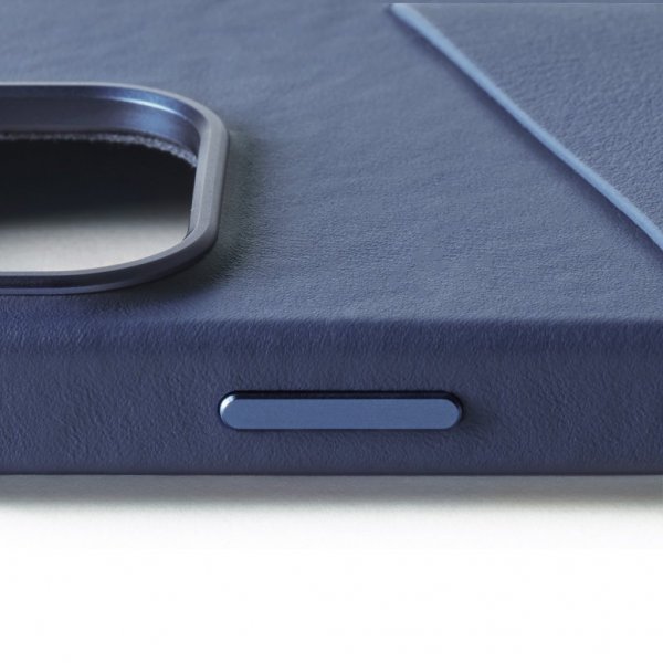 Mujjo iPhone 16 Pro Cover Full Læder Wallet Case Monaco Blue
