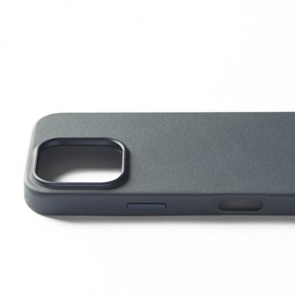Mujjo iPhone 16 Pro Cover Læderetui Steel Blue
