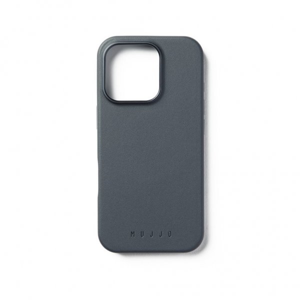Mujjo iPhone 16 Pro Cover Læderetui Steel Blue