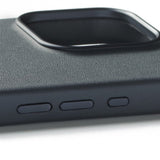 Mujjo iPhone 16 Pro Cover Læderetui Steel Blue