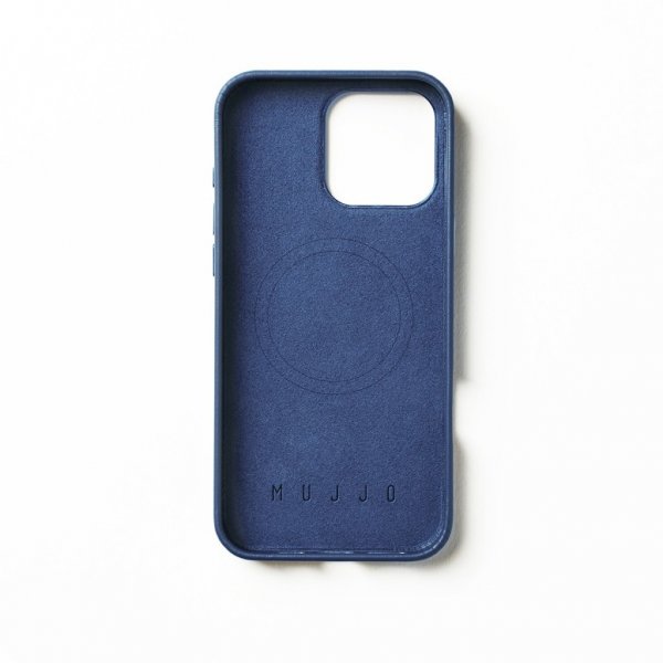 Mujjo iPhone 16 Pro Max Cover Full Leather Case Monaco Blue