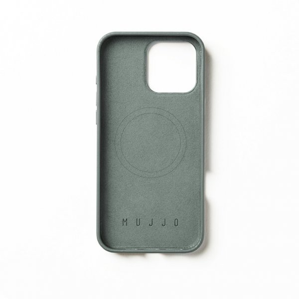 Mujjo iPhone 16 Pro Max Cover Full Leather Case Green Smoke