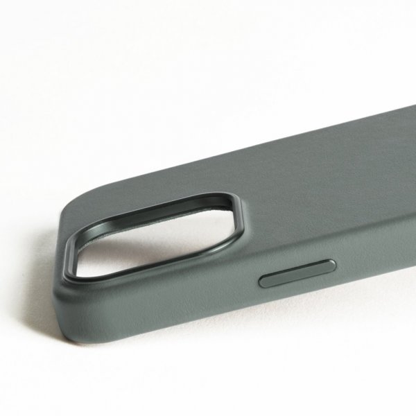 Mujjo iPhone 16 Pro Max Cover Full Leather Case Green Smoke