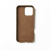 Mujjo iPhone 16 Pro Max Cover Full Leather Case Dark Tan