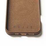 Mujjo iPhone 16 Pro Max Cover Full Leather Case Dark Tan