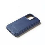 Mujjo iPhone 16 Pro Max Cover Full Leather Wallet Case Monaco Blue