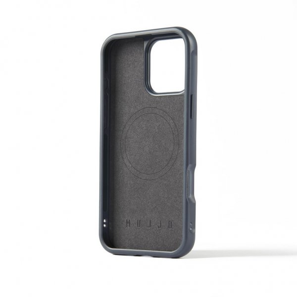 Mujjo iPhone 16 Pro Max Cover Shield Case Steel Blue