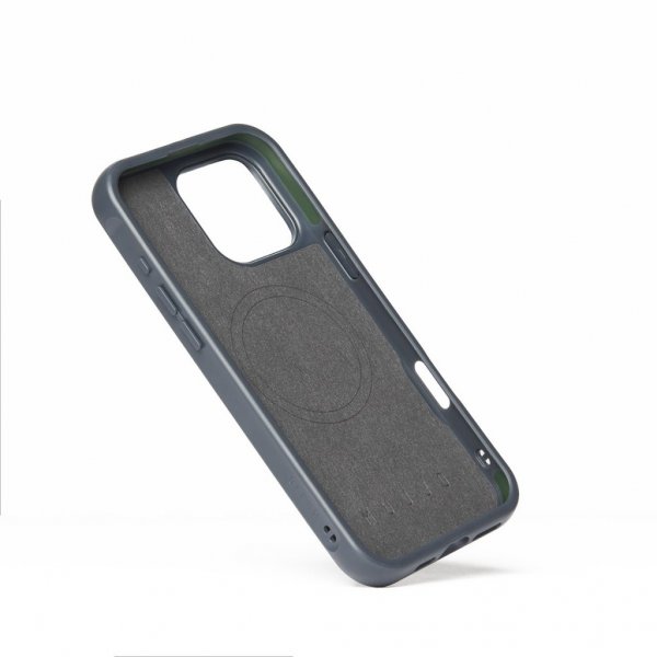 Mujjo iPhone 16 Pro Max Cover Shield Case Steel Blue