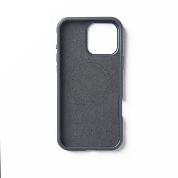 Mujjo iPhone 16 Pro Max Cover Shield Case Steel Blue