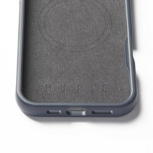 Mujjo iPhone 16 Pro Max Cover Shield Case Steel Blue