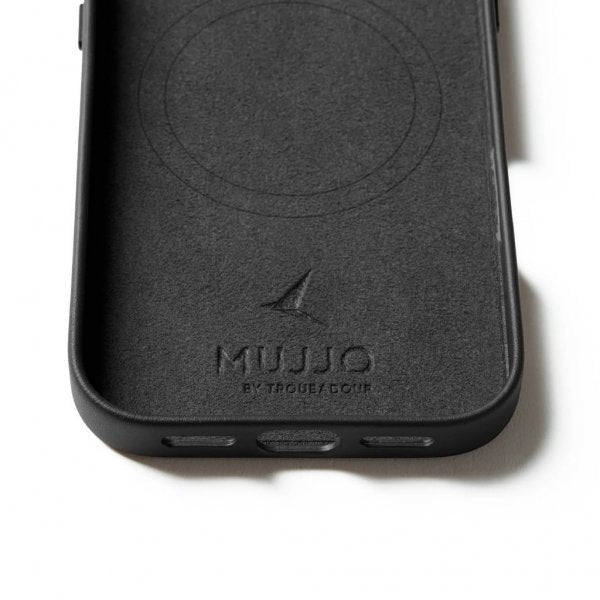 Mujjo iPhone 17 Cover Full Leather Case MagSafe Sort
