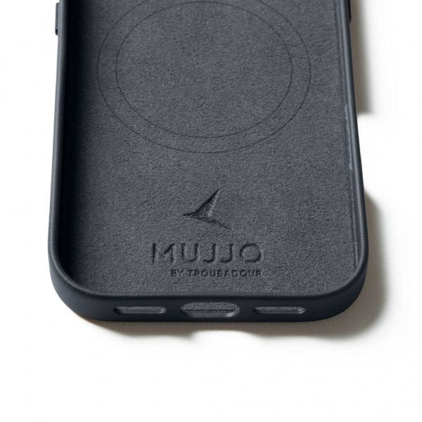 Mujjo iPhone 17 Etui Full Leather Case MagSafe Basalt