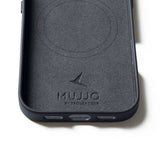 Mujjo iPhone 17 Etui Full Leather Case MagSafe Basalt