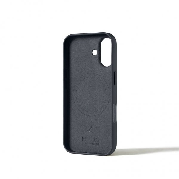 Mujjo iPhone 17 Etui Full Leather Case MagSafe Basalt