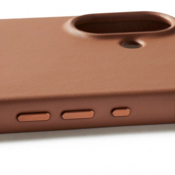 Mujjo iPhone 17 Cover Full Leather Case MagSafe Tan