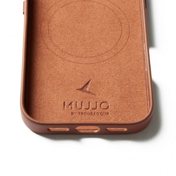 Mujjo iPhone 17 Cover Full Leather Case MagSafe Tan