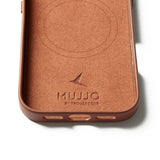Mujjo iPhone 17 Cover Full Leather Case MagSafe Tan