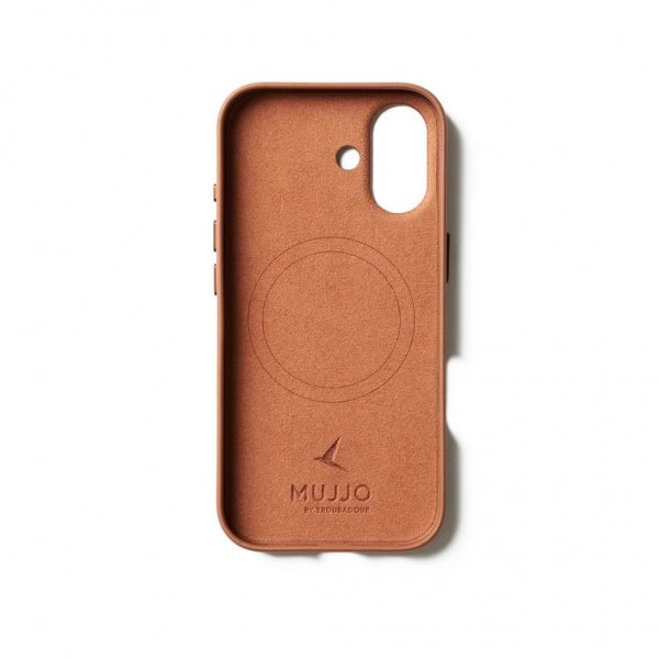 Mujjo iPhone 17 Cover Full Leather Case MagSafe Tan