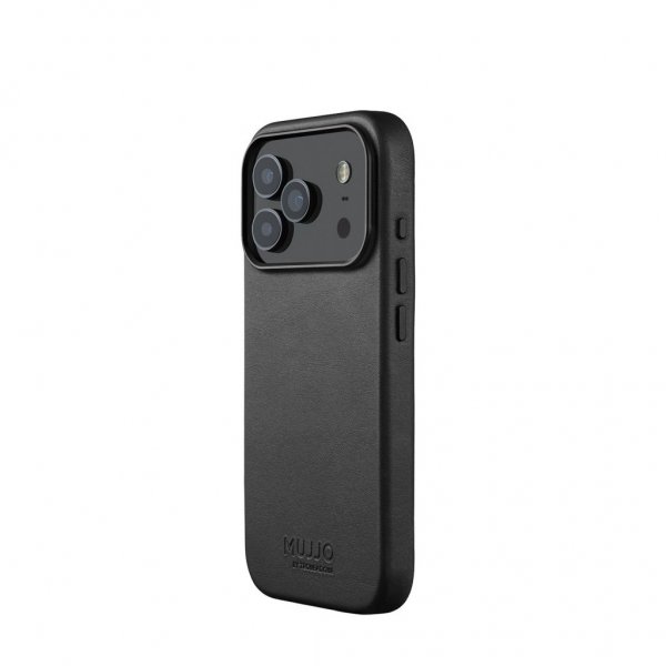 Mujjo iPhone 17 Pro Cover Full Leather Case MagSafe Sort
